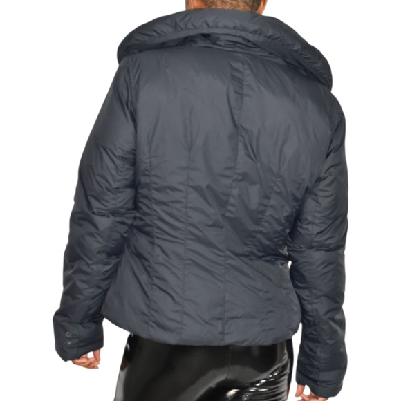 ADD Puffer Jacket Funnel Neck Black Goose Down Short Padded Puffy Winter Coat 8 - Picture 2 of 16